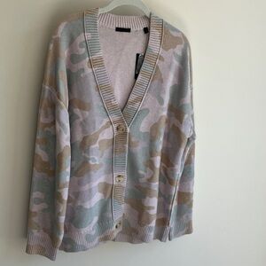 ATM Women’s Cockatoo Camouflage Cardigan Sweater Size M NWT